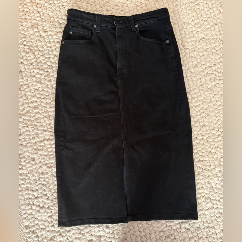 AG Tefi- Highwaisted midi denim slit skirt